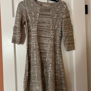 Freshman Cable Knit Sweater in Beige and Cream